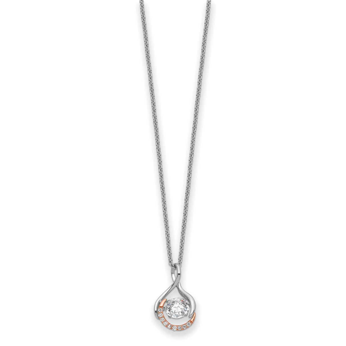 Vibrant CZ Warm Embrace 18 inch Necklace Charm Pendant in Real 925 Sterling Silver