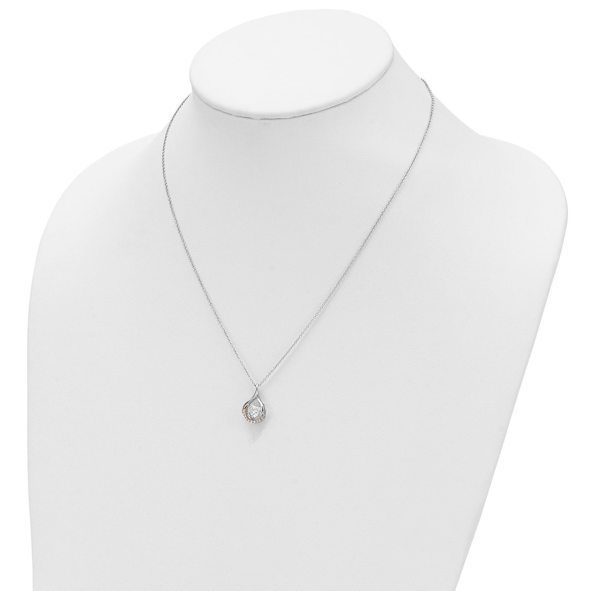 Vibrant CZ Warm Embrace 18 inch Necklace Charm Pendant in Real 925 Sterling Silver