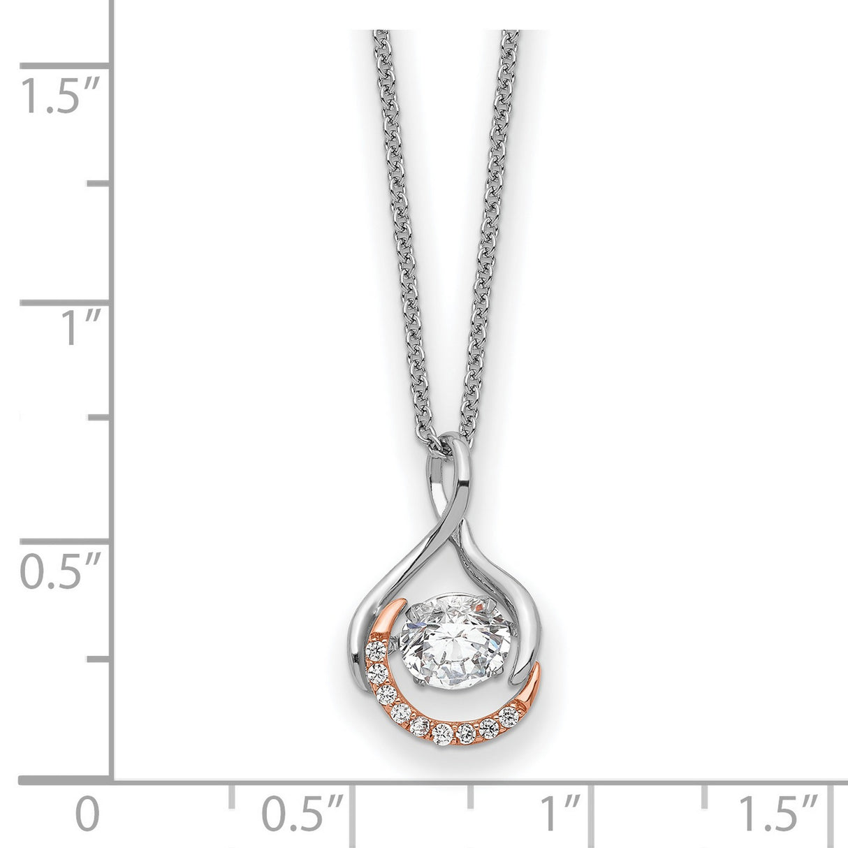 Vibrant CZ Warm Embrace 18 inch Necklace Charm Pendant in Real 925 Sterling Silver