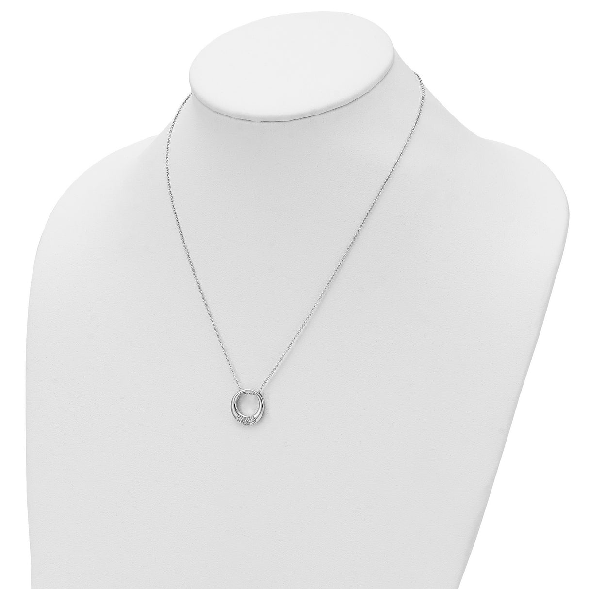 CZ Simplicity 18 inch Necklace Charm Pendant in Real 925 Sterling Silver