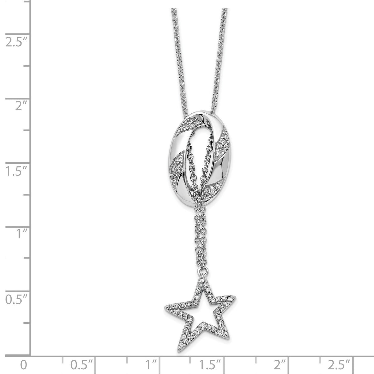 CZ Catch a Falling Star 18 inch Necklace Charm Pendant in Real 925 Sterling Silver