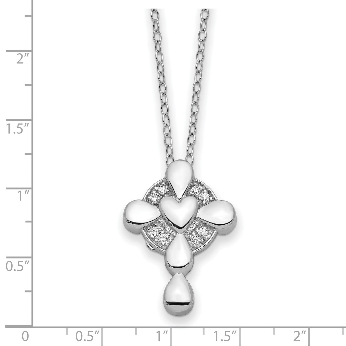 CZ Memory Cross Locket 18 inch Necklace Charm Pendant in Real 925 Sterling Silver