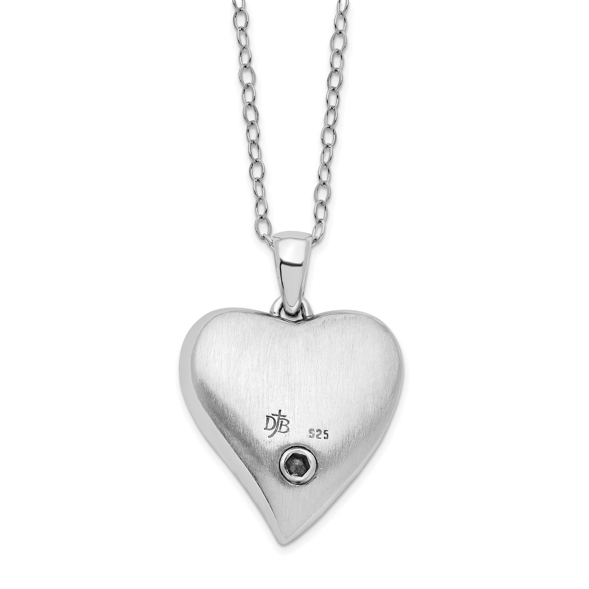 Antiqued CZ Fly With The Angels 18 inch Ash Holder Necklace Charm Pendant in Real 925 Sterling Silver