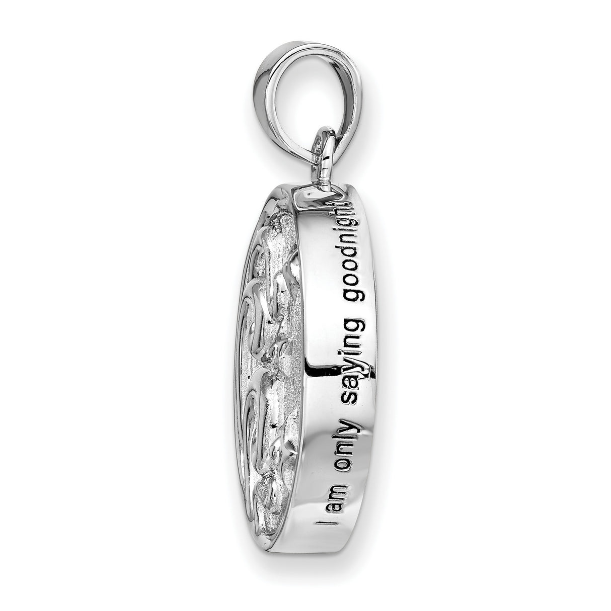 Antiqued Goodnight Ash Holder 18 inch Necklace Charm Pendant in Real 925 Sterling Silver