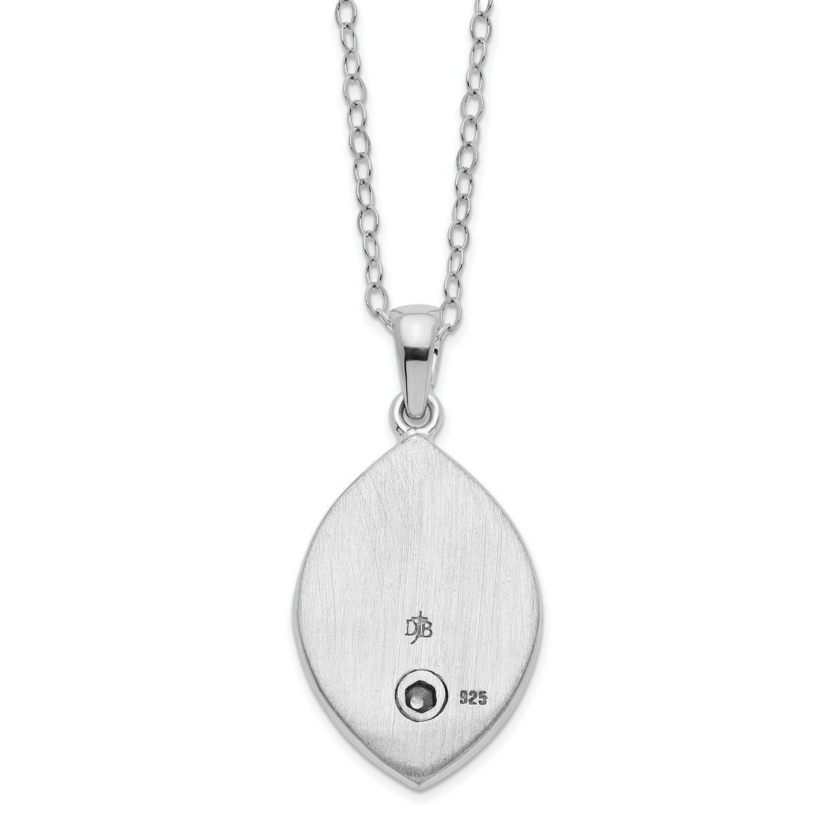 Heart in Egg Shaped Ash Holder 18 inch Necklace Charm Pendant in Real 925 Sterling Silver