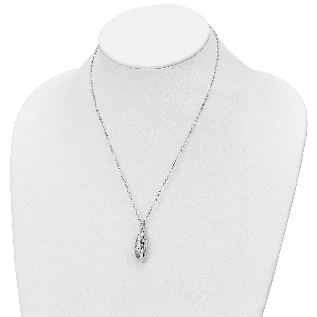 Scrolled Hearts Ash Holder 18 inch Necklace Charm Pendant in Real 925 Sterling Silver