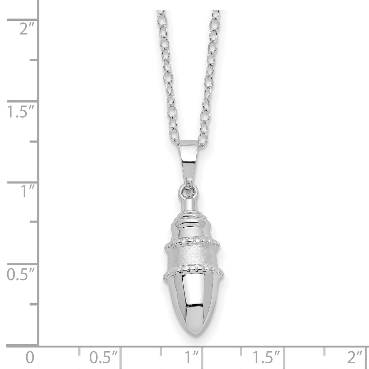 Beaded Bulb Shaped Ash Holder 18 inch Necklace Charm Pendant in Real 925 Sterling Silver