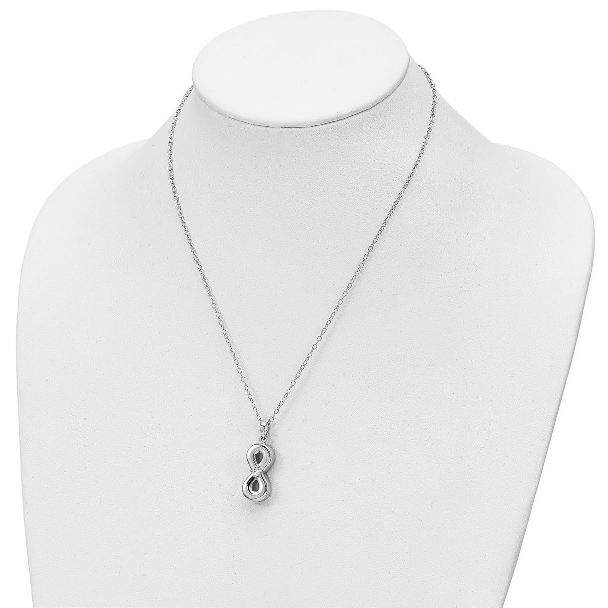 CZ Infinity Ash Holder 18 inch Necklace Charm Pendant in Real 925 Sterling Silver