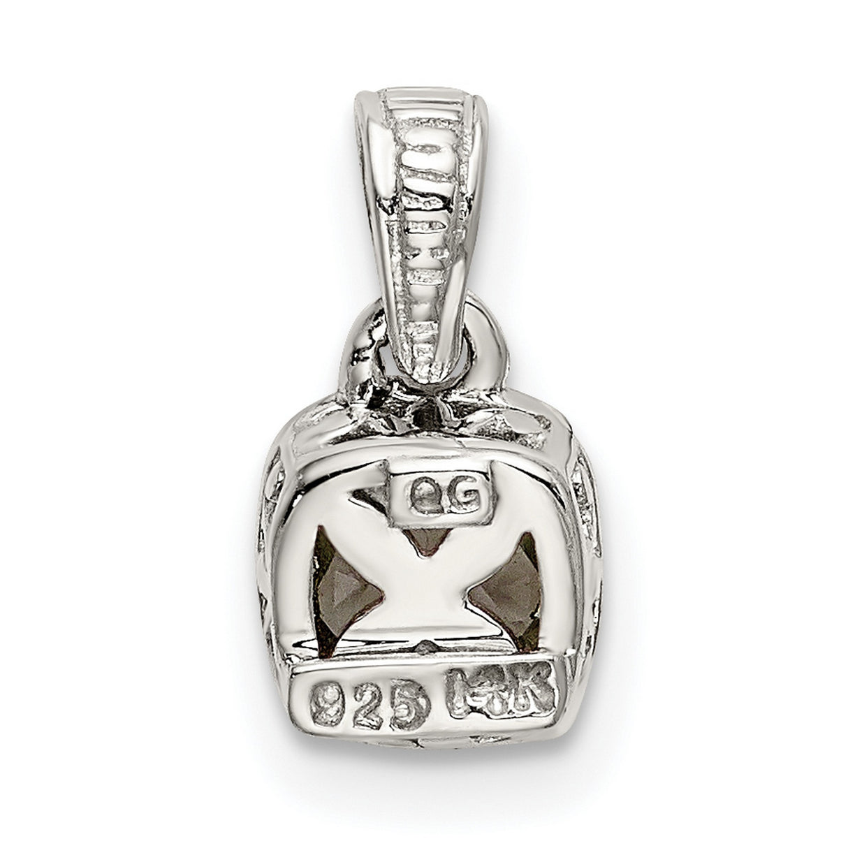 14k Two-Tone Gold Pendant with Aquamarine Cushion Cut Gemstone, Modern Drop Style for Women