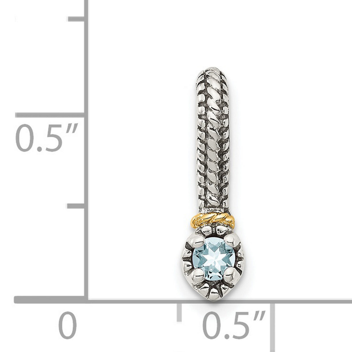 14k Two-Tone Gold Hoop Earrings with Aquamarine, Braided Design, Textured Modern Style