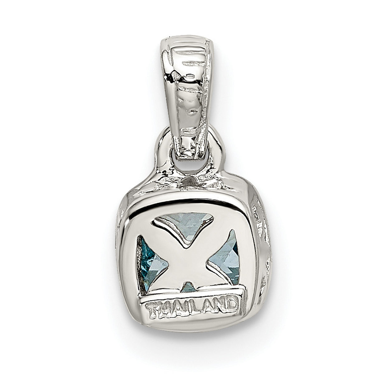 14k Two-Tone Gold Pendant with Swiss Blue Topaz and Textured Bail Design