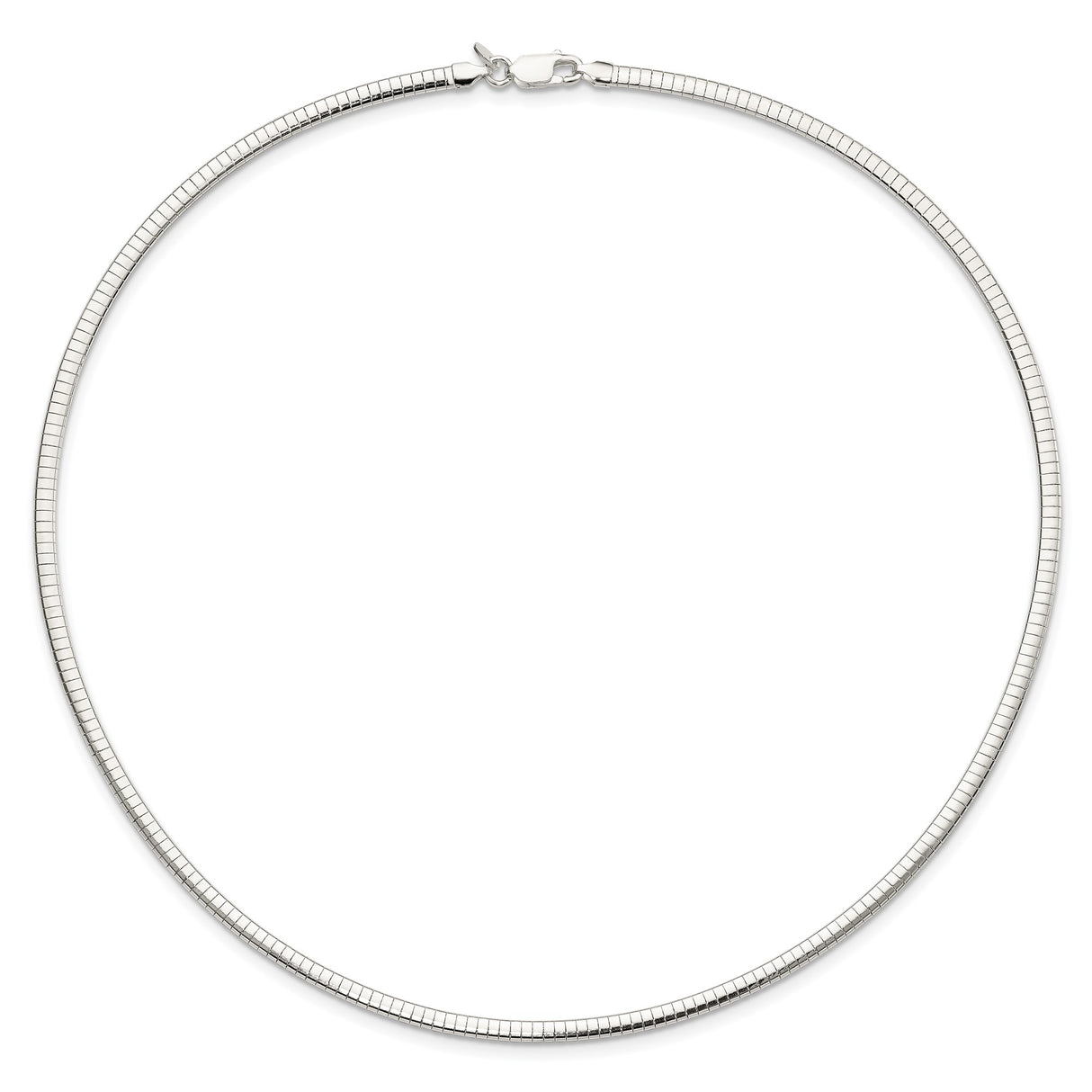 925 White Gold 3 mm Polished Chain Necklace detail view