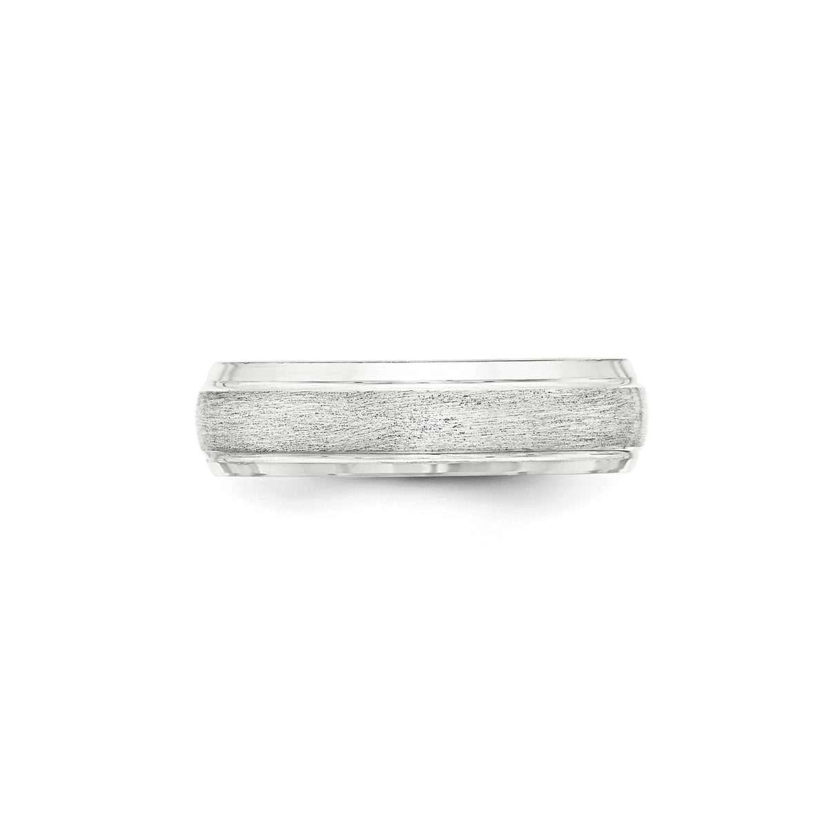 Sterling Silver Beveled Edge, Comfort Fit wedding band ring detail view