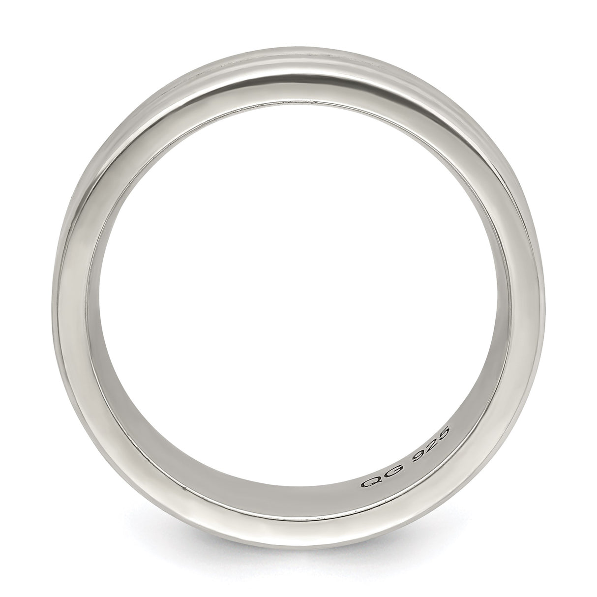 Sterling Silver Flat wedding band ring alternate angle