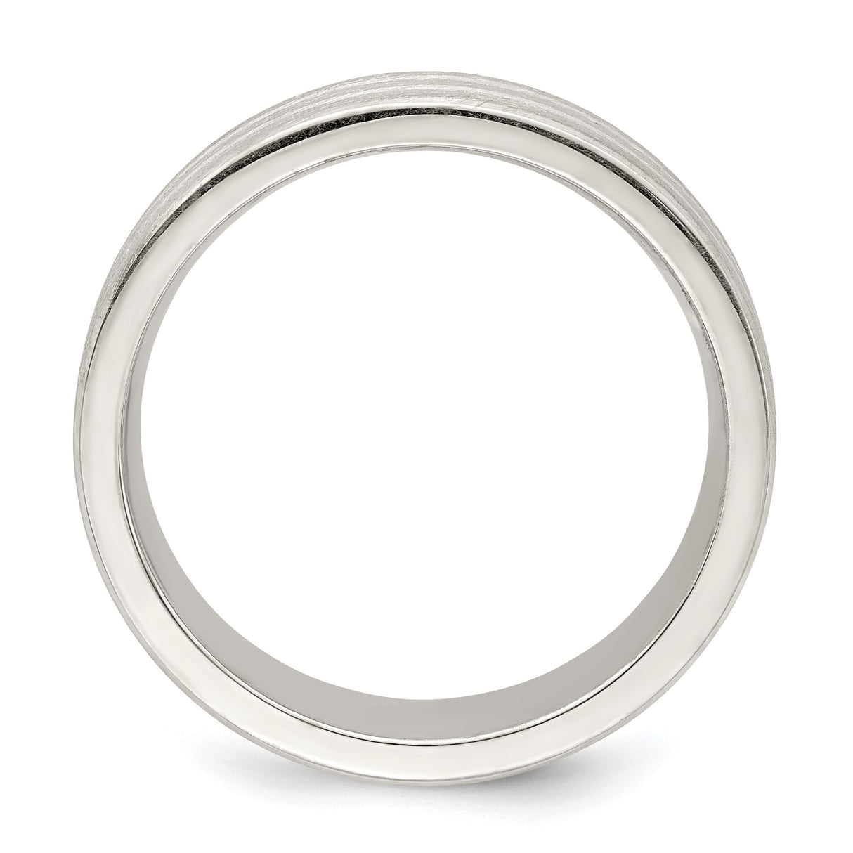 Sterling Silver Brushed, Flat wedding band ring alternate angle