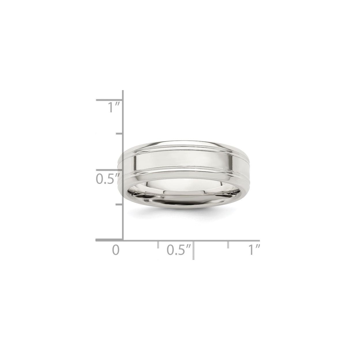 Sterling Silver Beveled Edge, Flat wedding band ring shown for scale