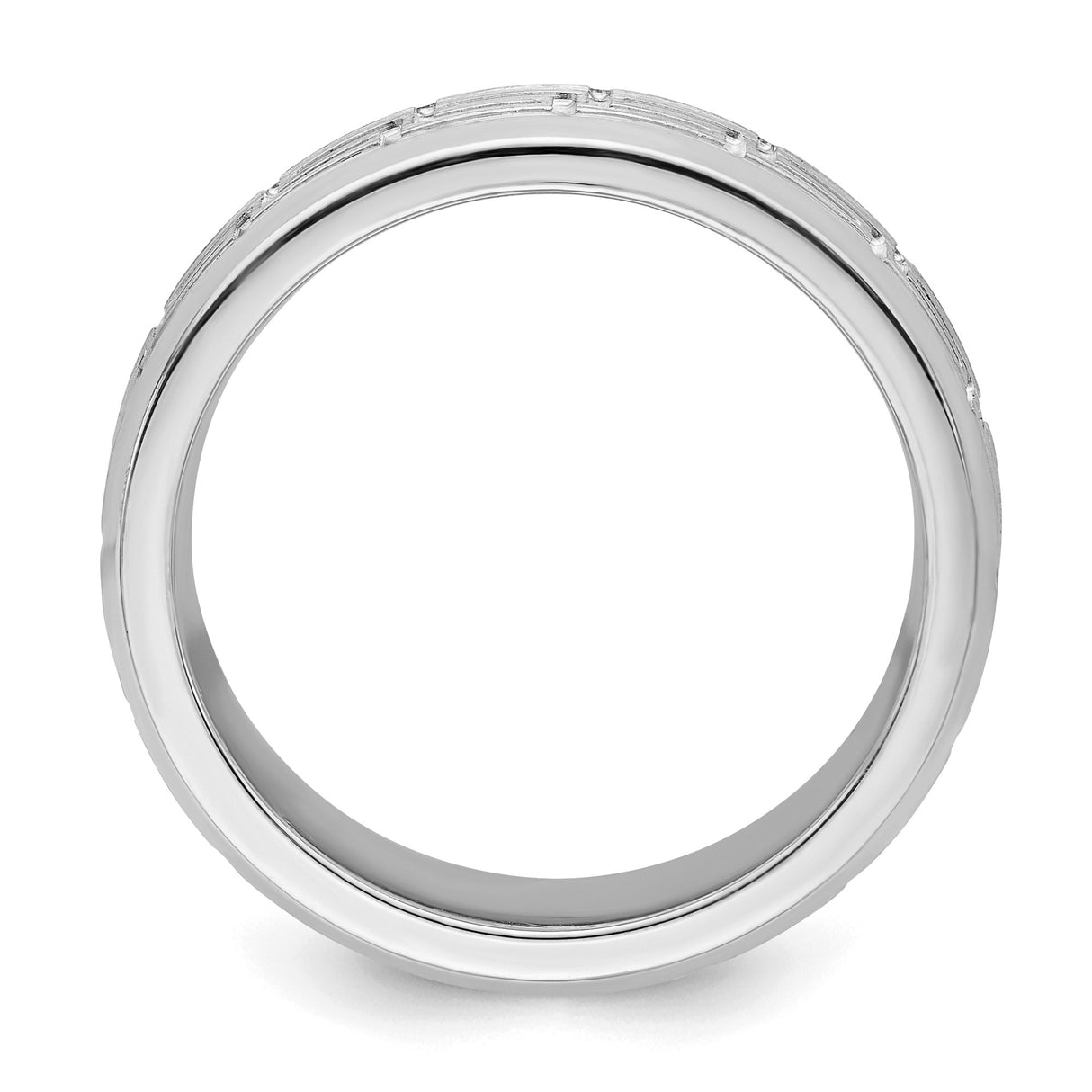 Sterling Silver Brushed wedding band ring alternate angle