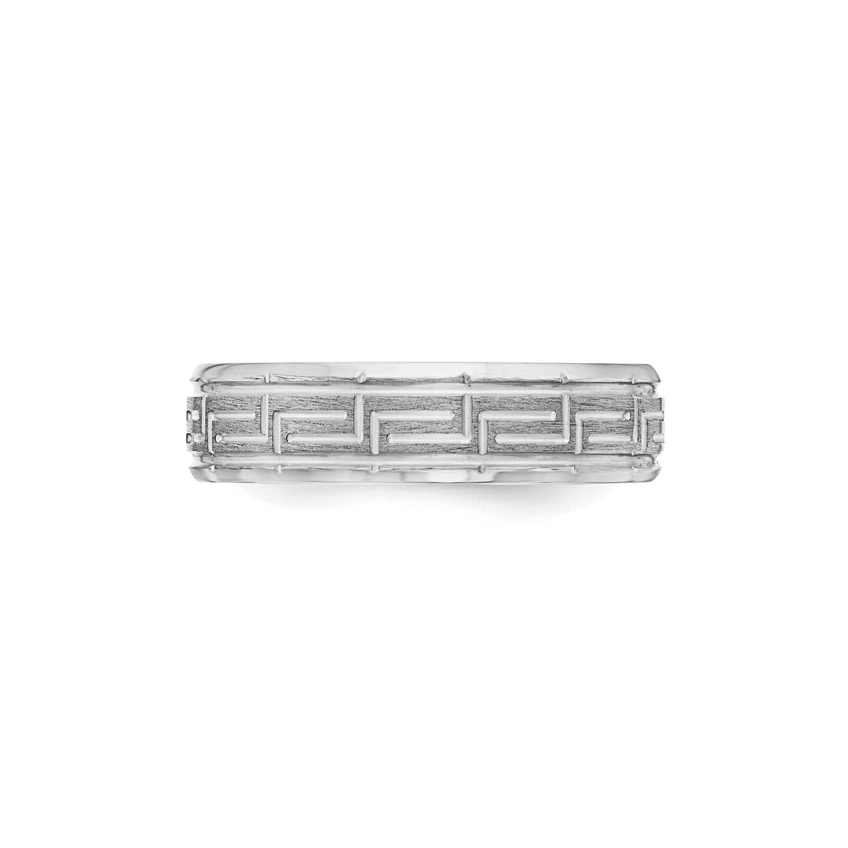 Sterling Silver Brushed wedding band ring detail view