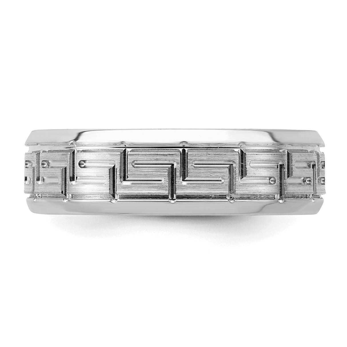 Sterling Silver Brushed wedding band ring detail view