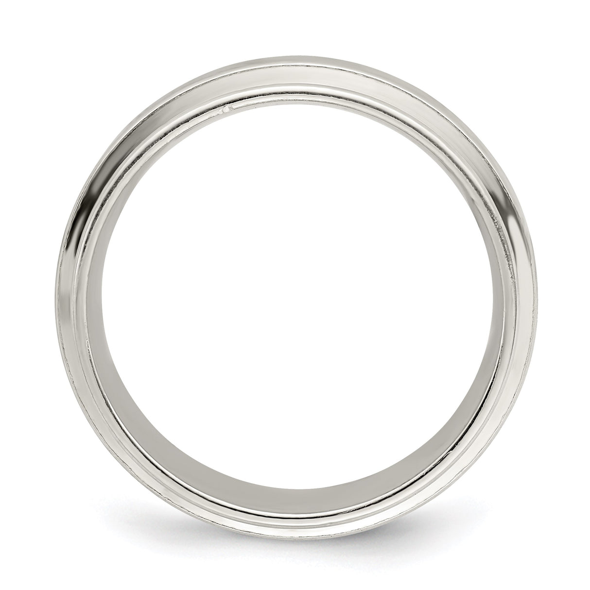 Sterling Silver Flat wedding band ring alternate angle