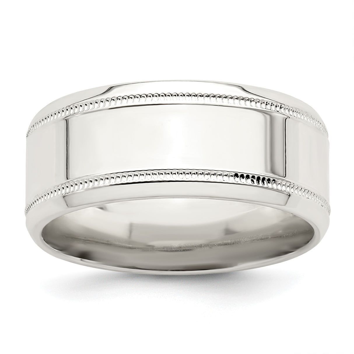 Sterling Silver Milgrain, Beveled Edge wedding band ring