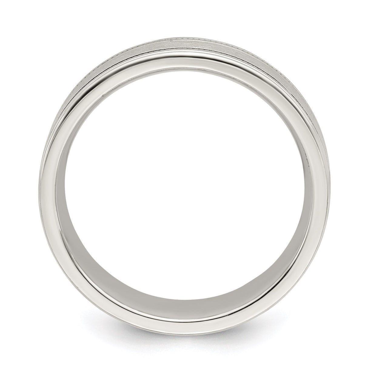 Sterling Silver Milgrain, Brushed wedding band ring alternate angle