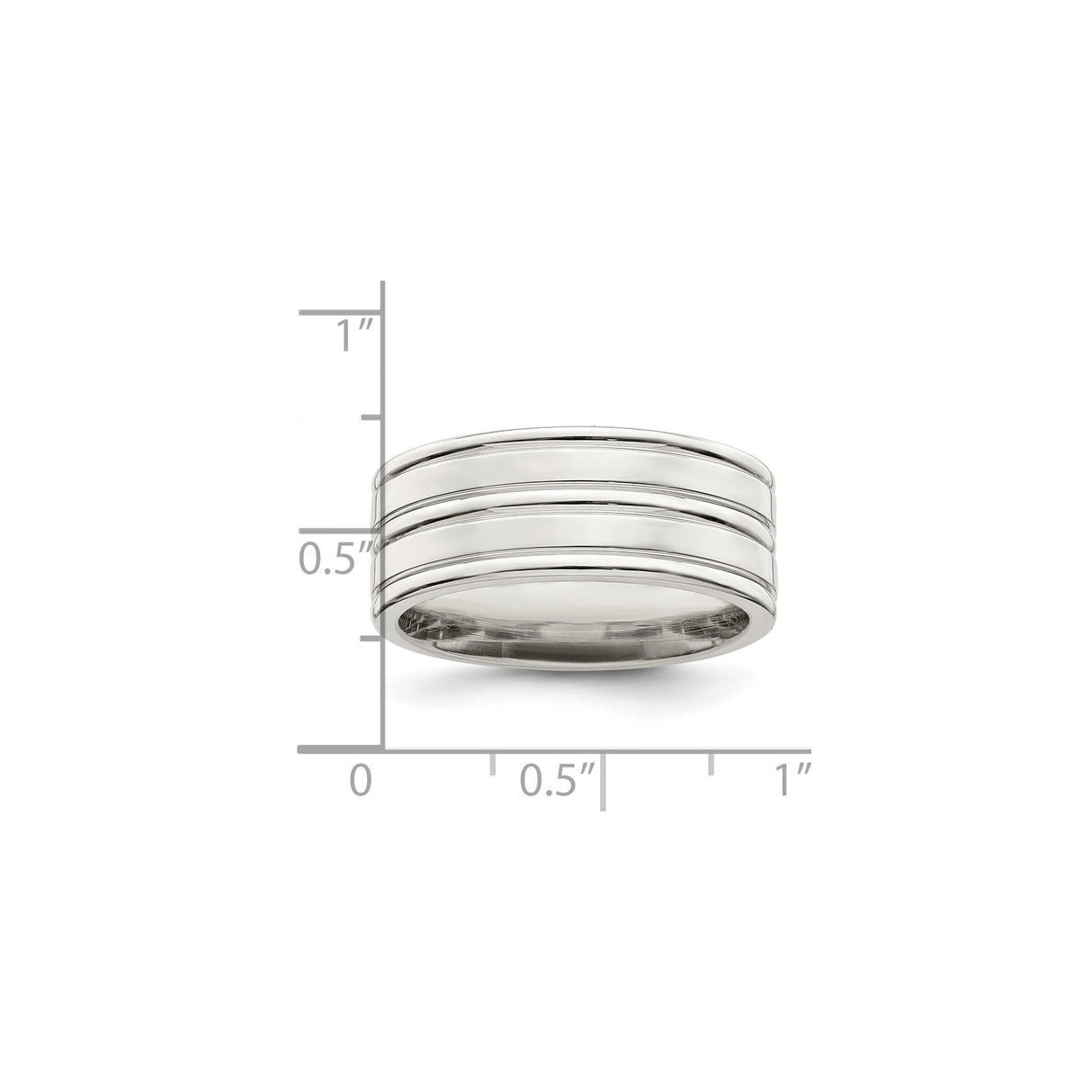 Sterling Silver Flat wedding band ring shown for scale