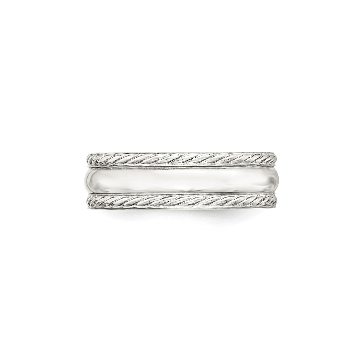 Sterling Silver Domed wedding band ring detail view