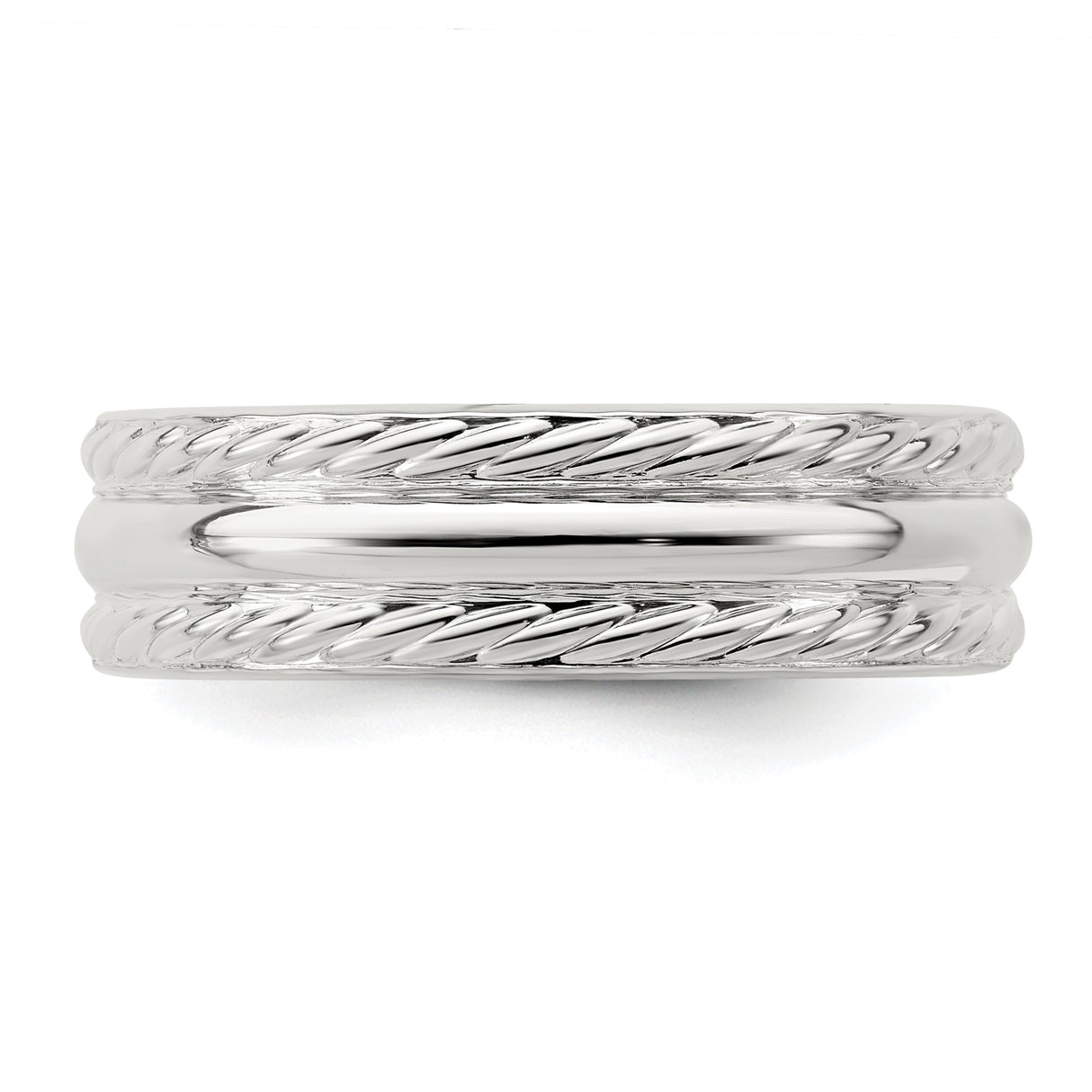 Sterling Silver Domed wedding band ring detail view