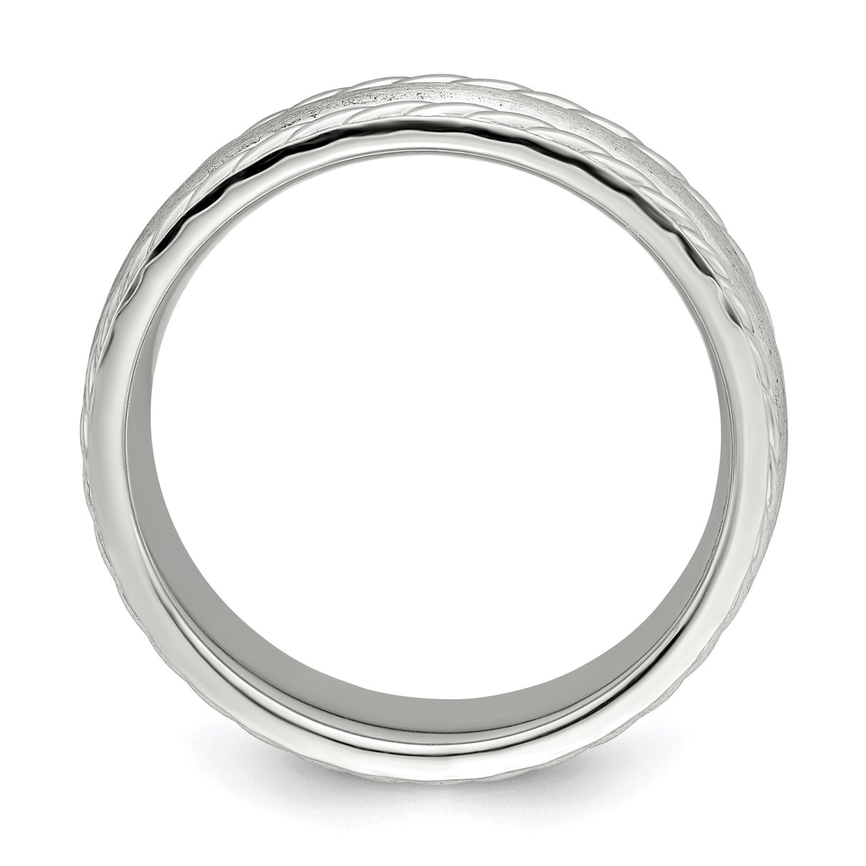 Sterling Silver Brushed, Domed wedding band ring alternate angle