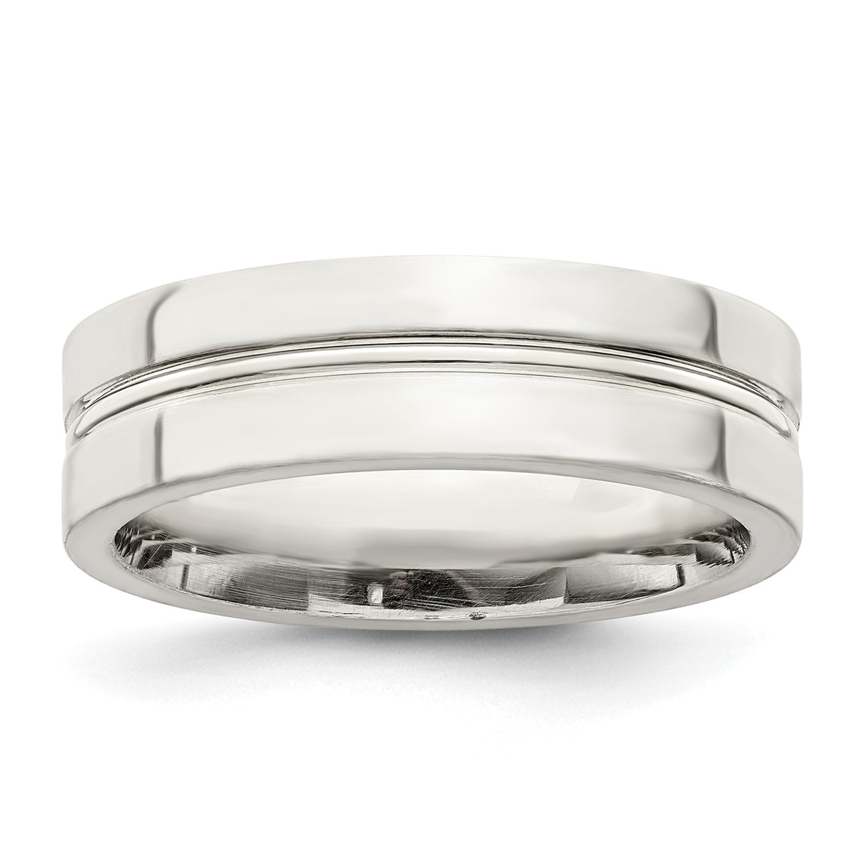 Sterling Silver Flat wedding band ring