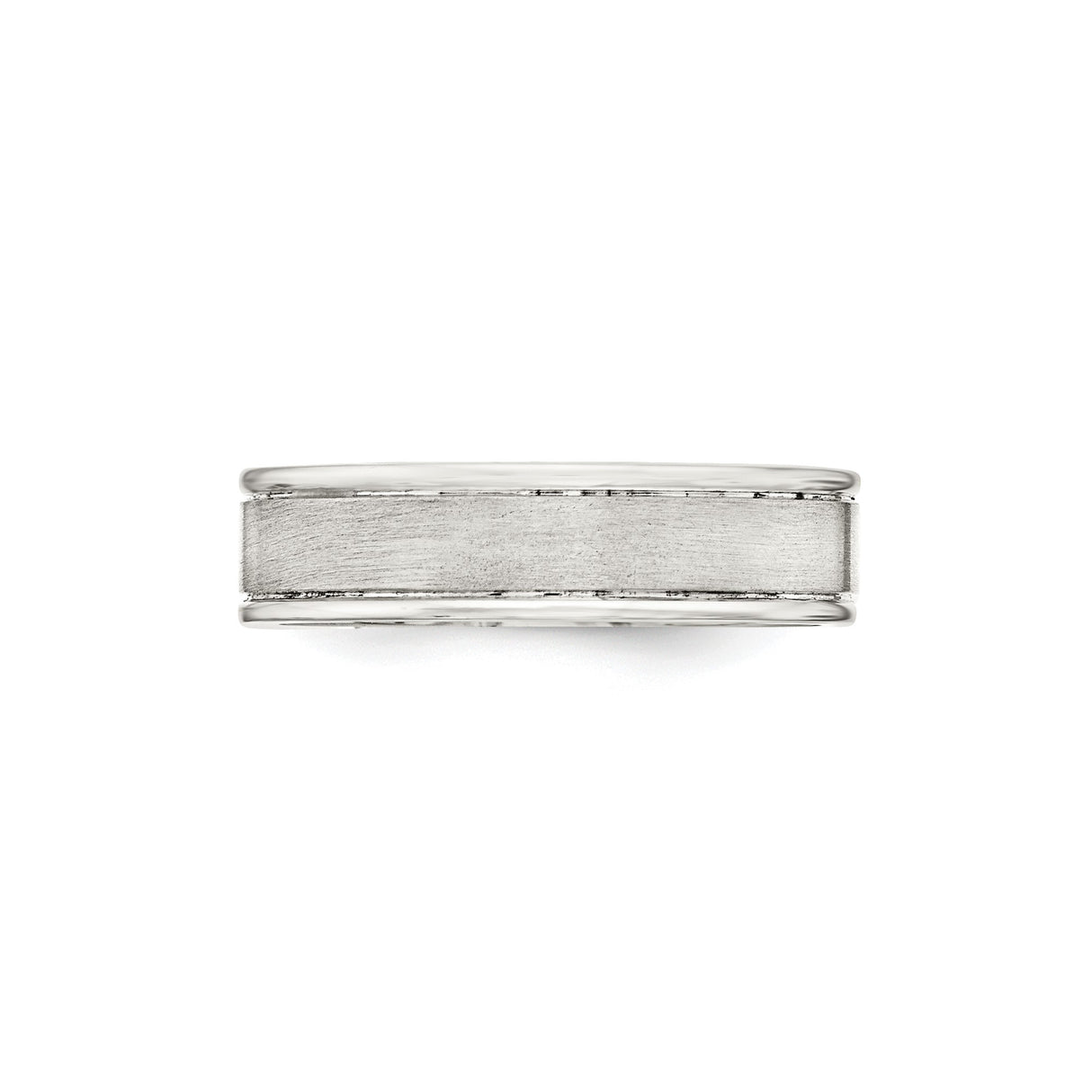 Sterling Silver Brushed wedding band ring detail view
