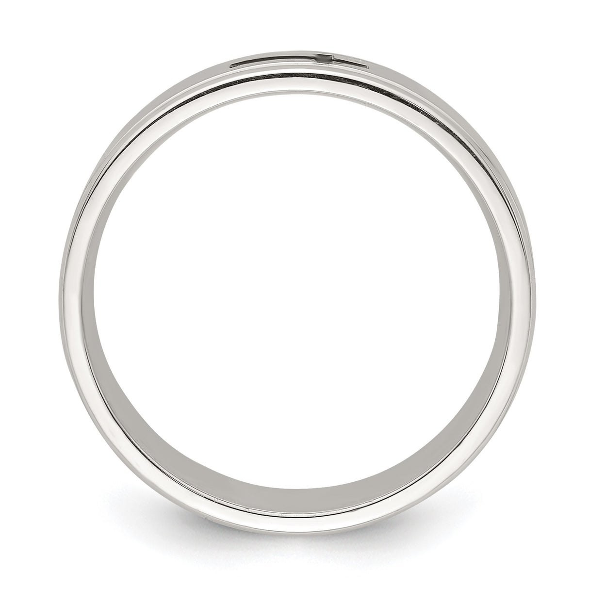 Sterling Silver Flat wedding band ring alternate angle