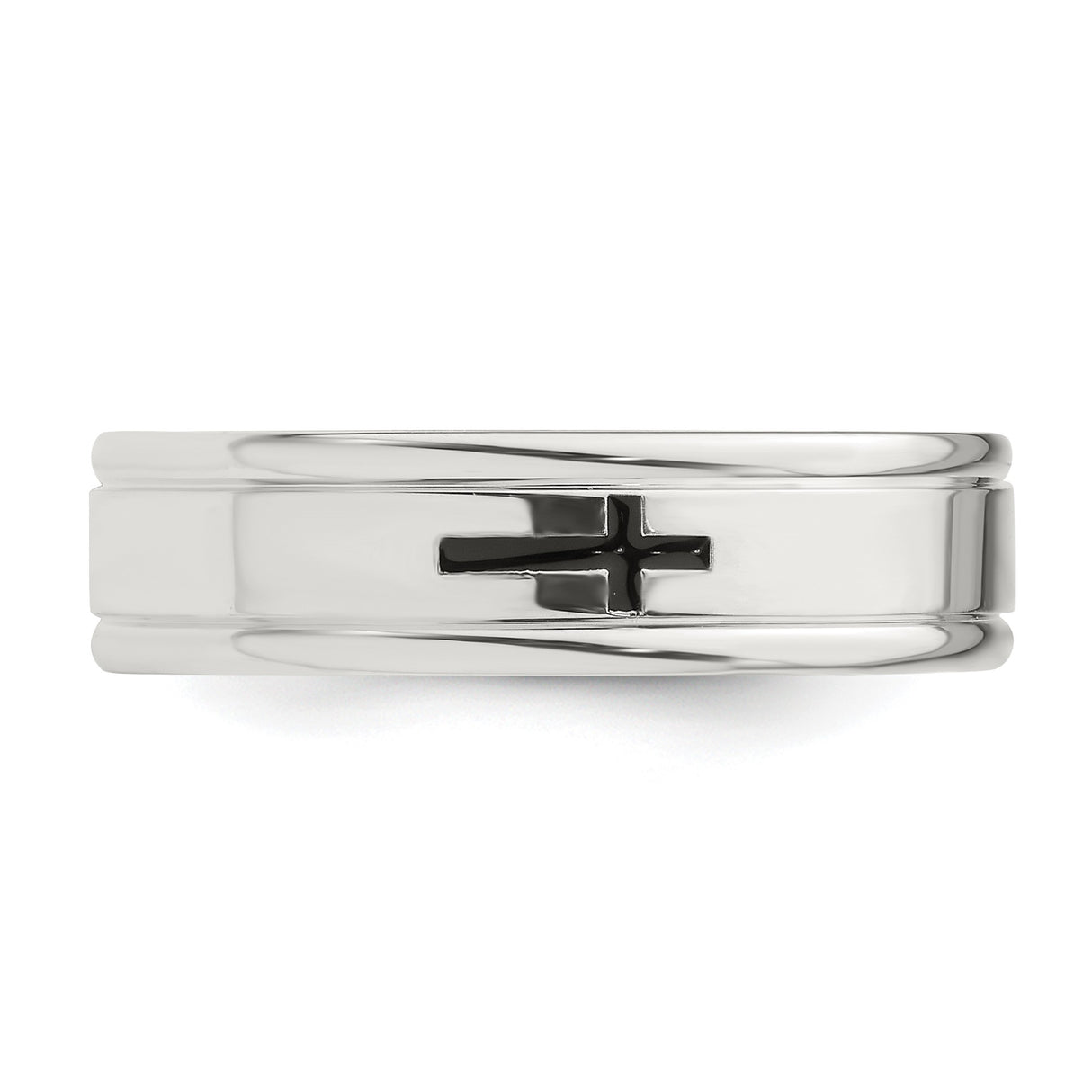 Sterling Silver Flat wedding band ring detail view