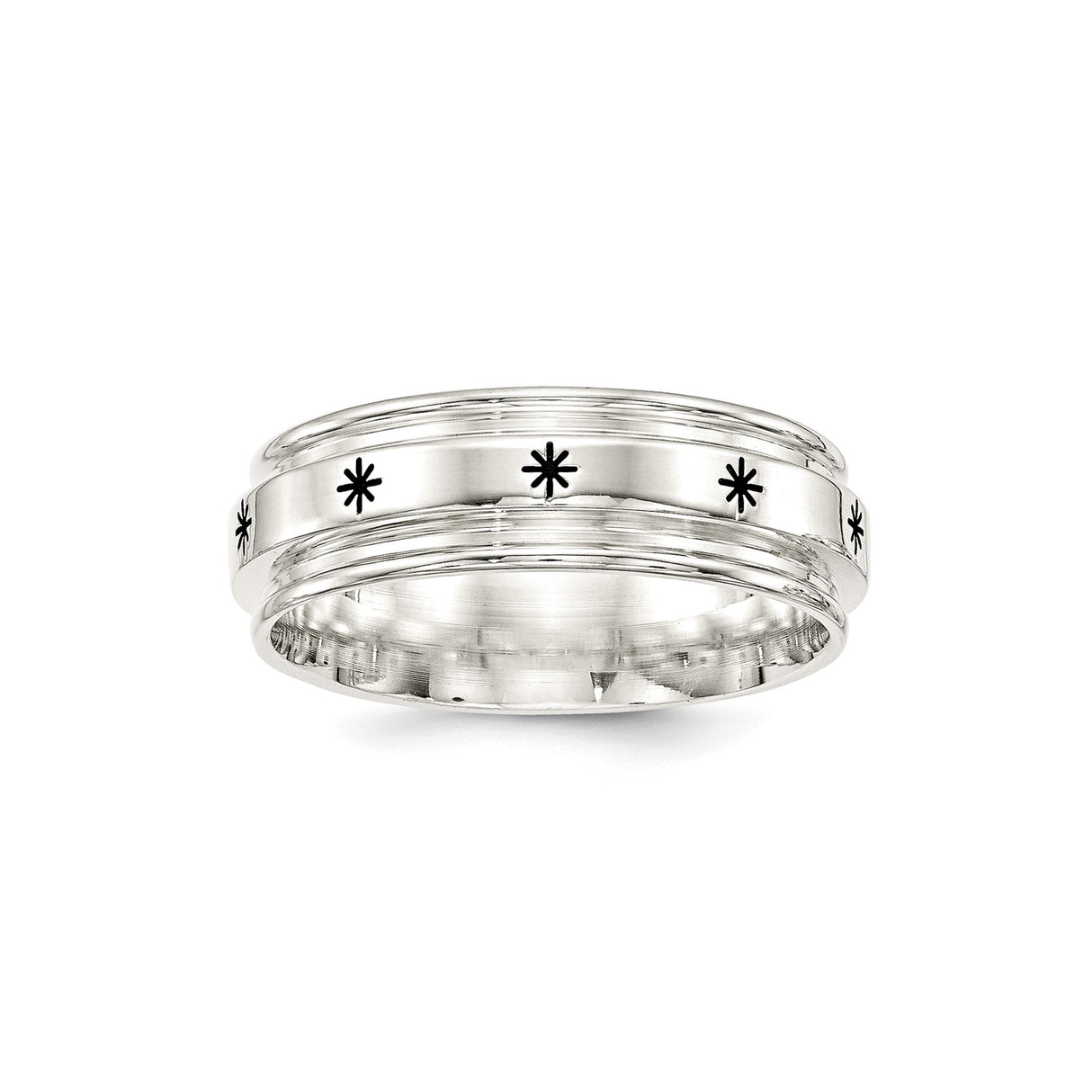 Sterling Silver Flat wedding band ring