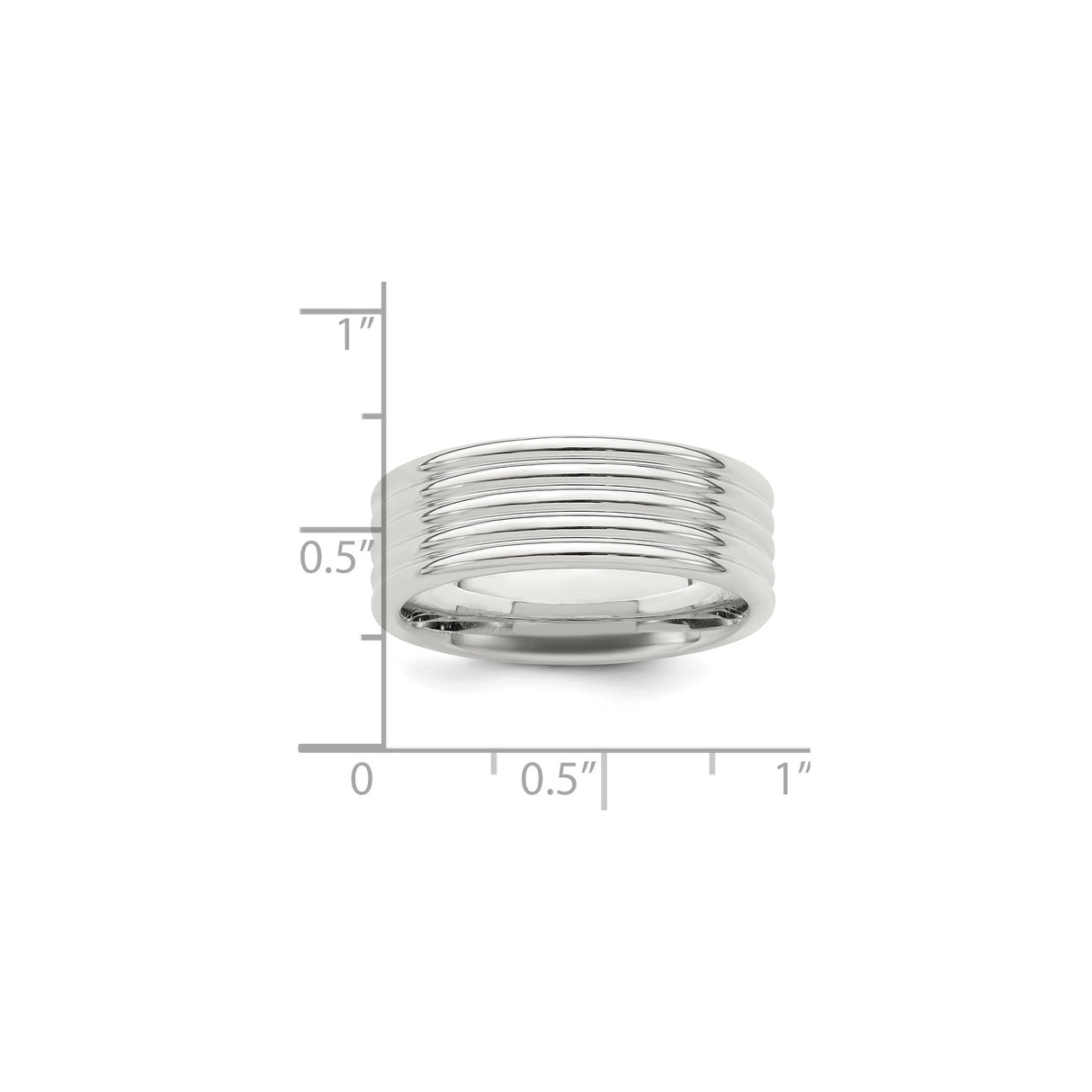 Sterling Silver wedding band ring shown for scale