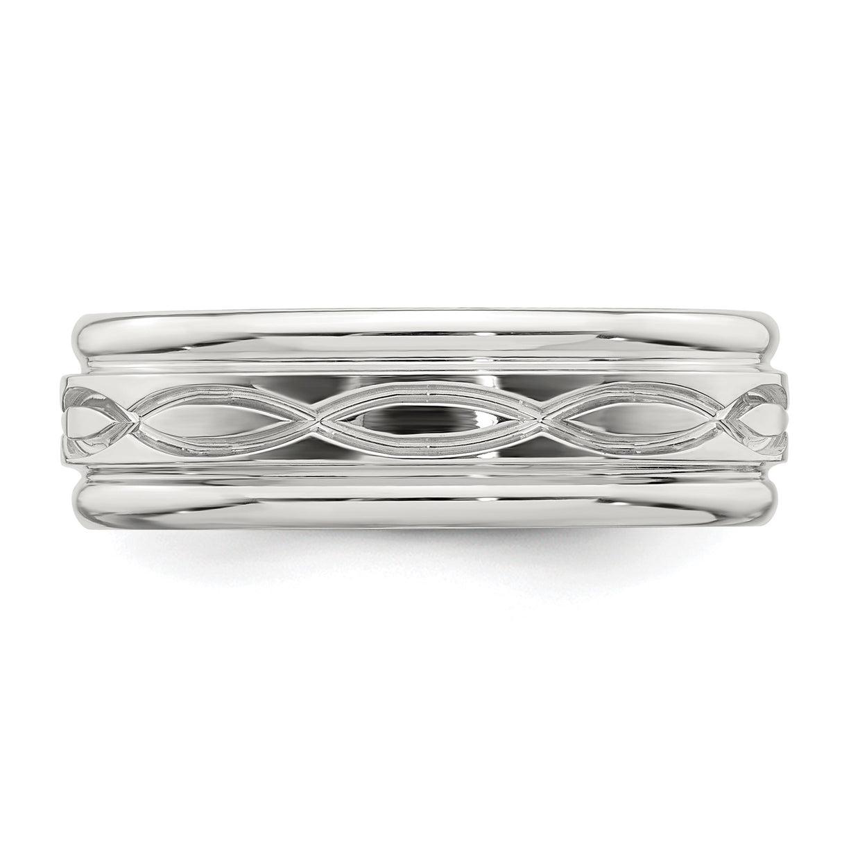 Sterling Silver wedding band ring detail view