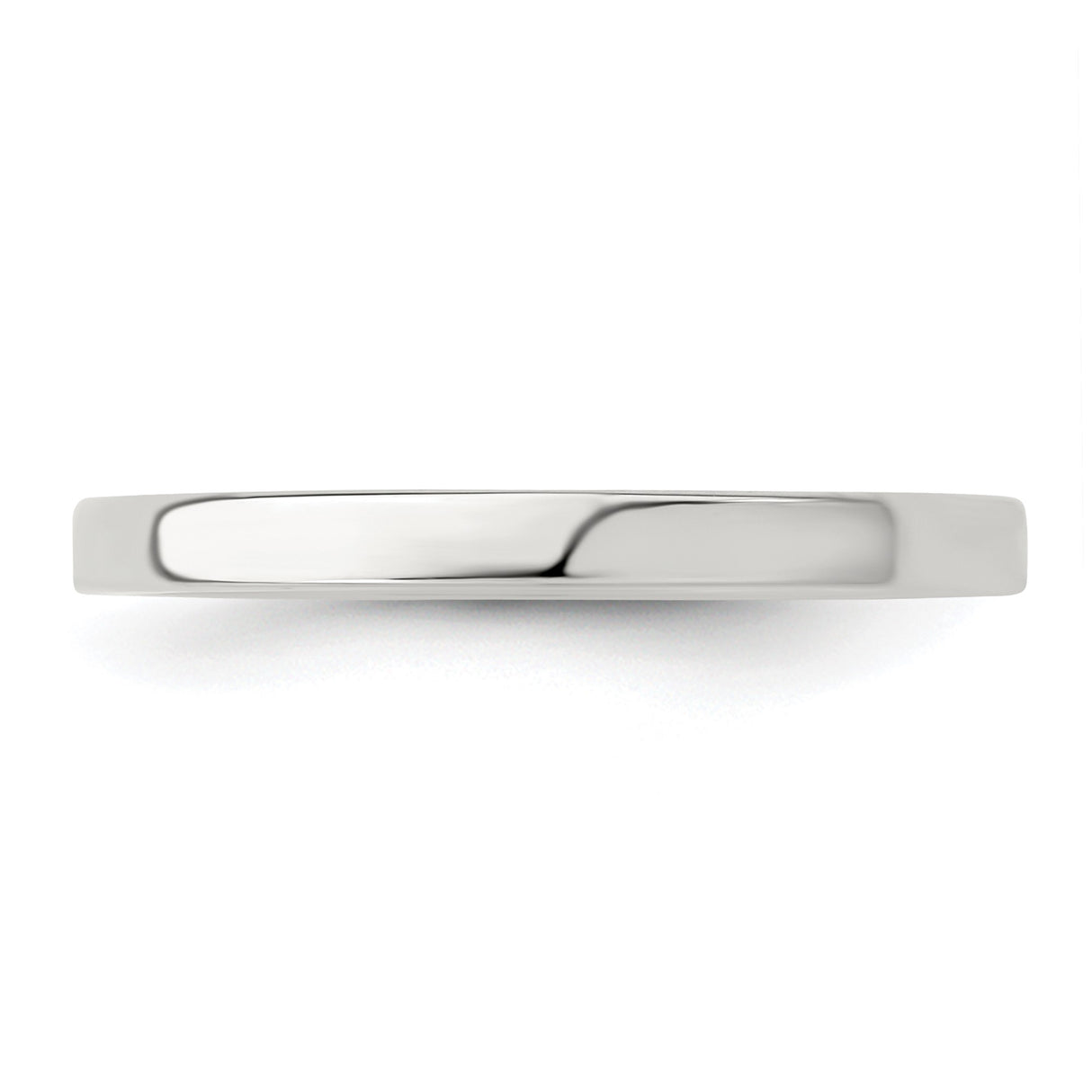Sterling Silver Flat, Lightweight wedding band ring detail view