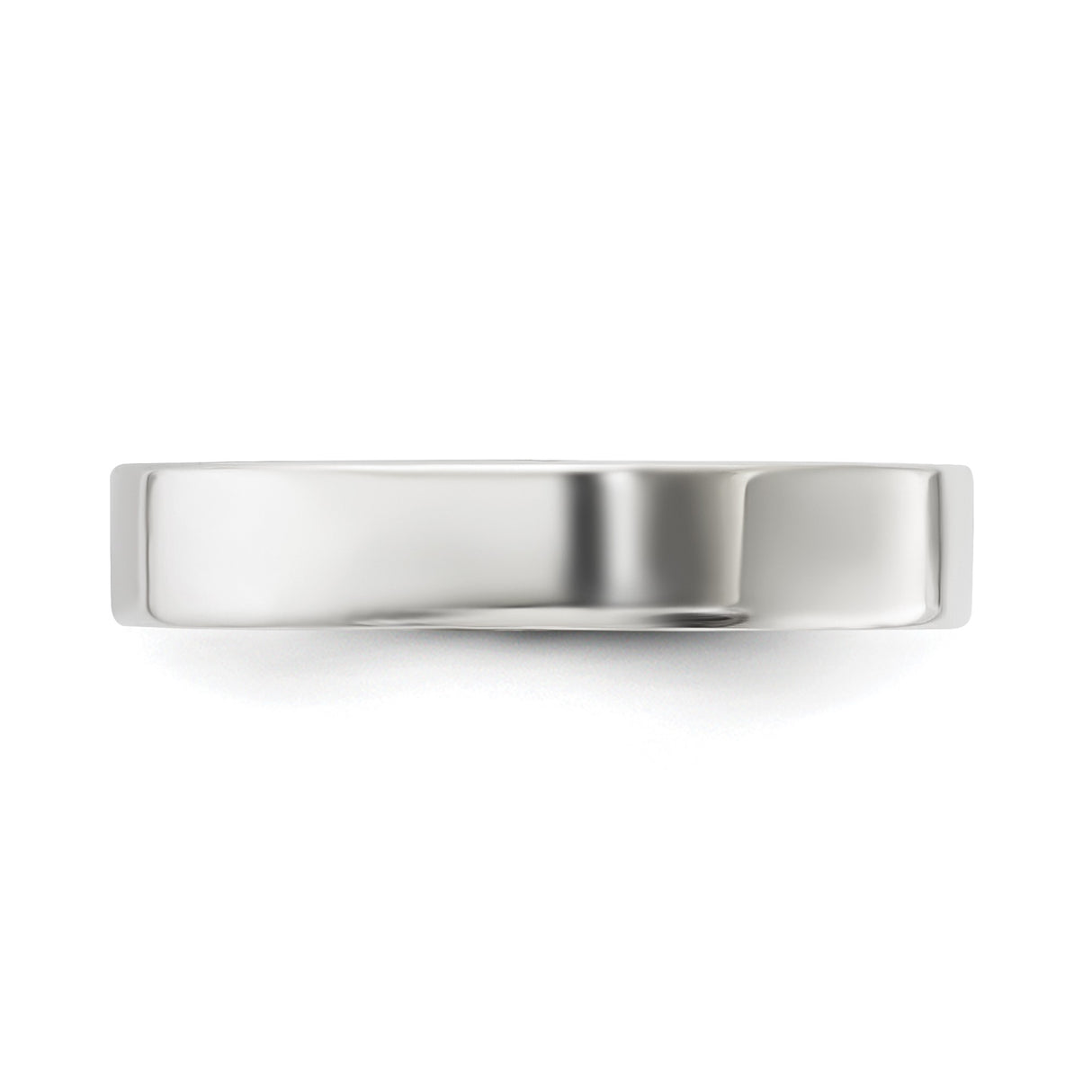 Sterling Silver Flat, Lightweight wedding band ring detail view