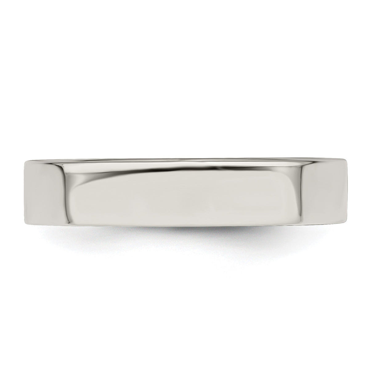 Sterling Silver Flat, Lightweight wedding band ring detail view