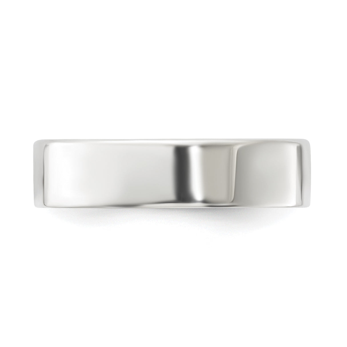 Sterling Silver Flat, Lightweight wedding band ring detail view