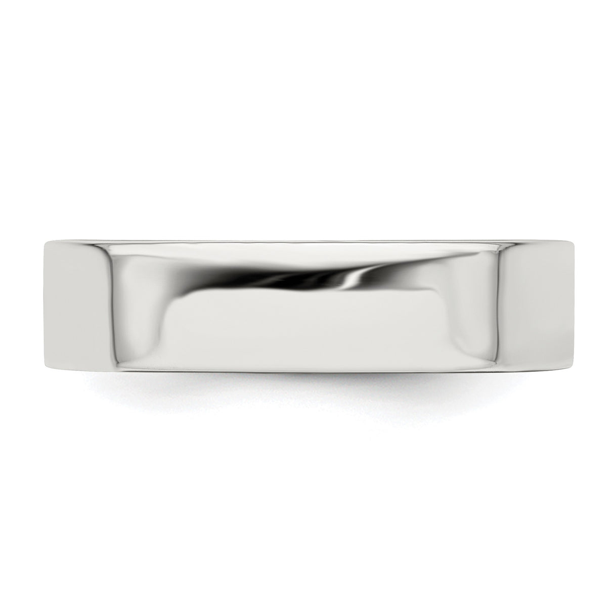 Sterling Silver Flat, Lightweight wedding band ring detail view
