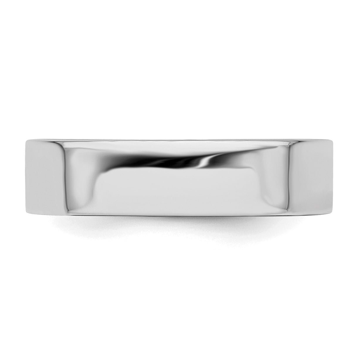 Sterling Silver Flat wedding band ring detail view