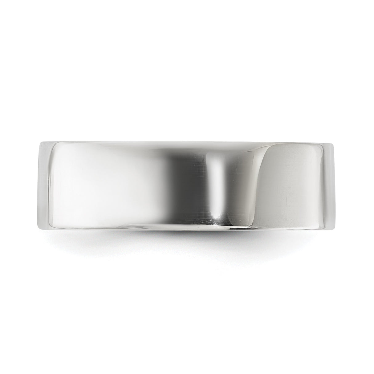 Sterling Silver Flat, Lightweight wedding band ring detail view