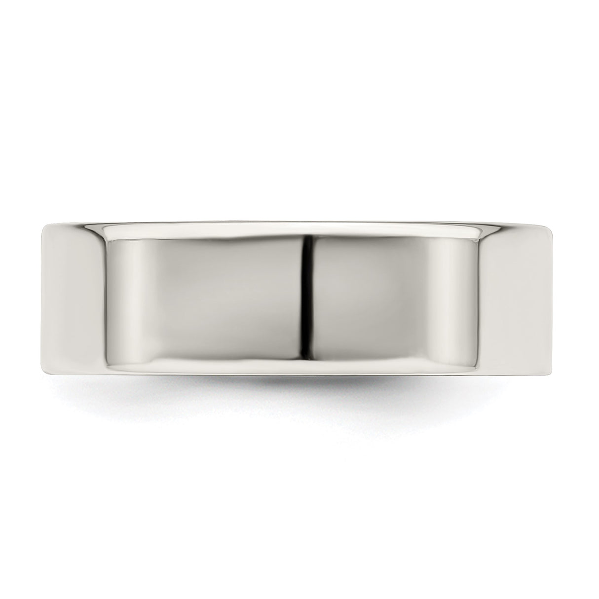 Sterling Silver Flat, Lightweight wedding band ring detail view