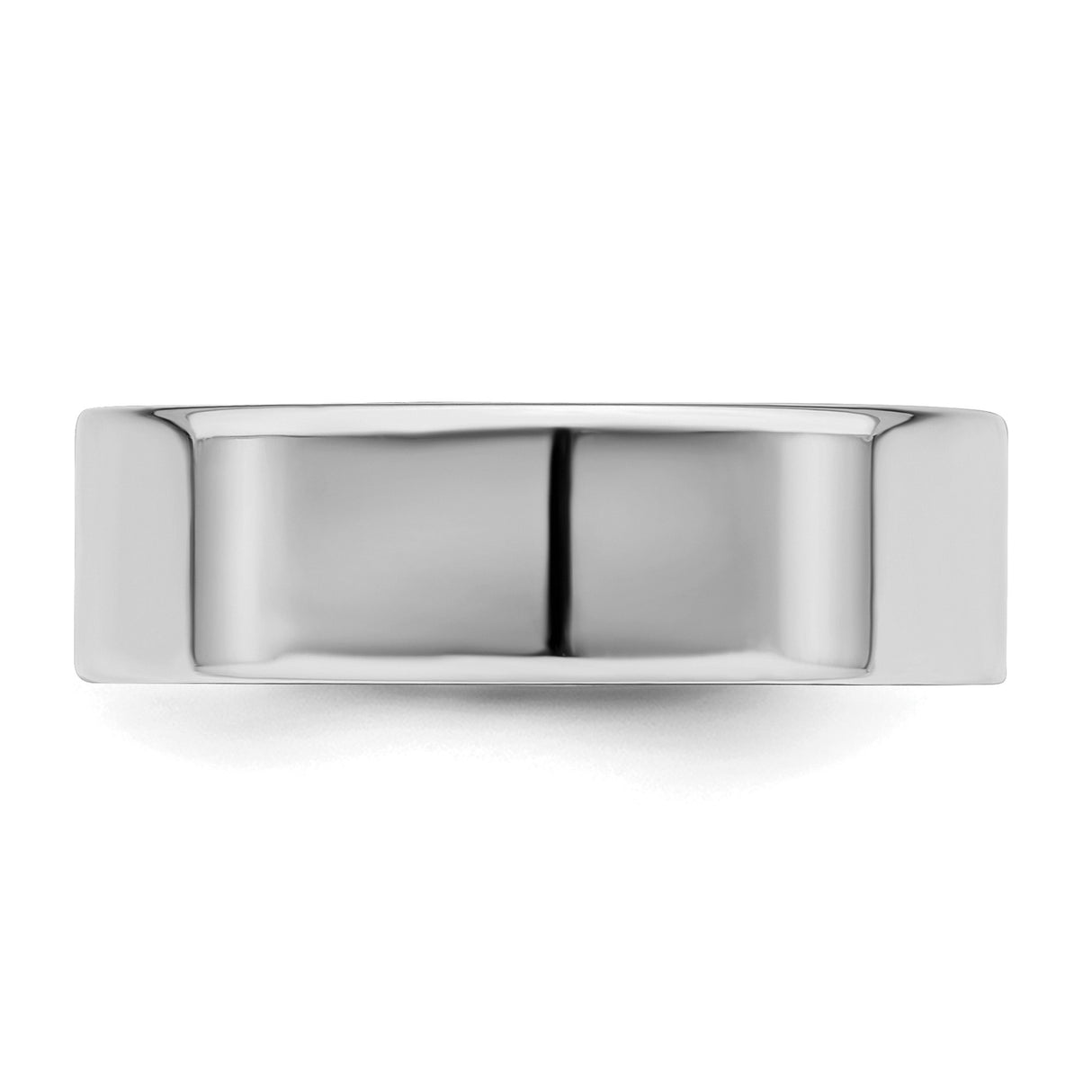 Sterling Silver Flat wedding band ring detail view