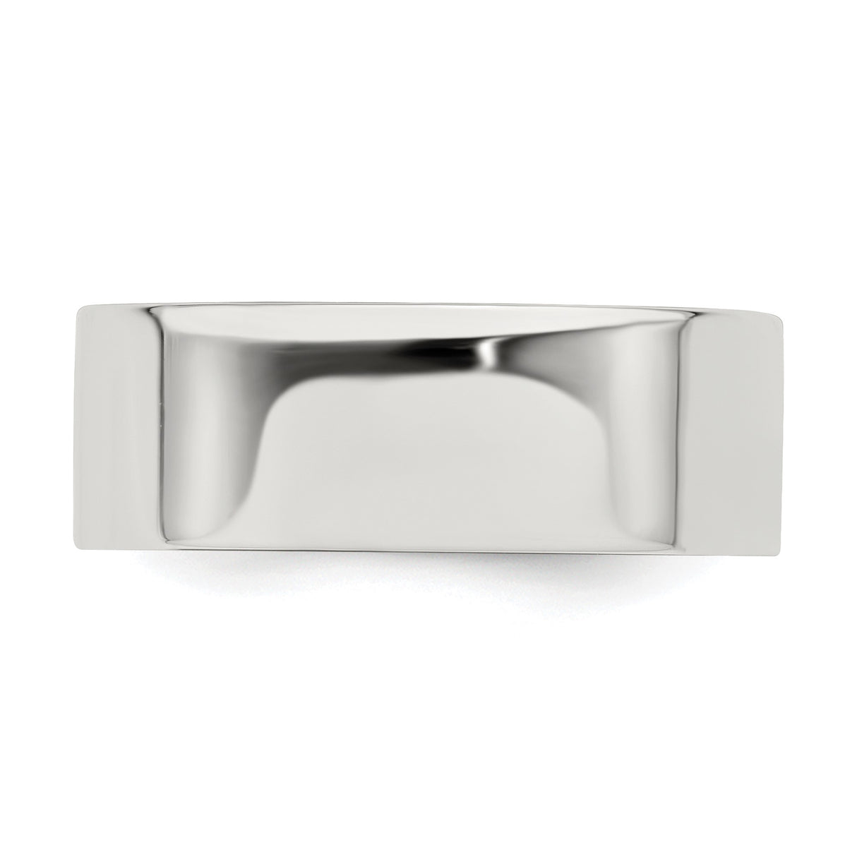 Sterling Silver Flat, Lightweight wedding band ring detail view