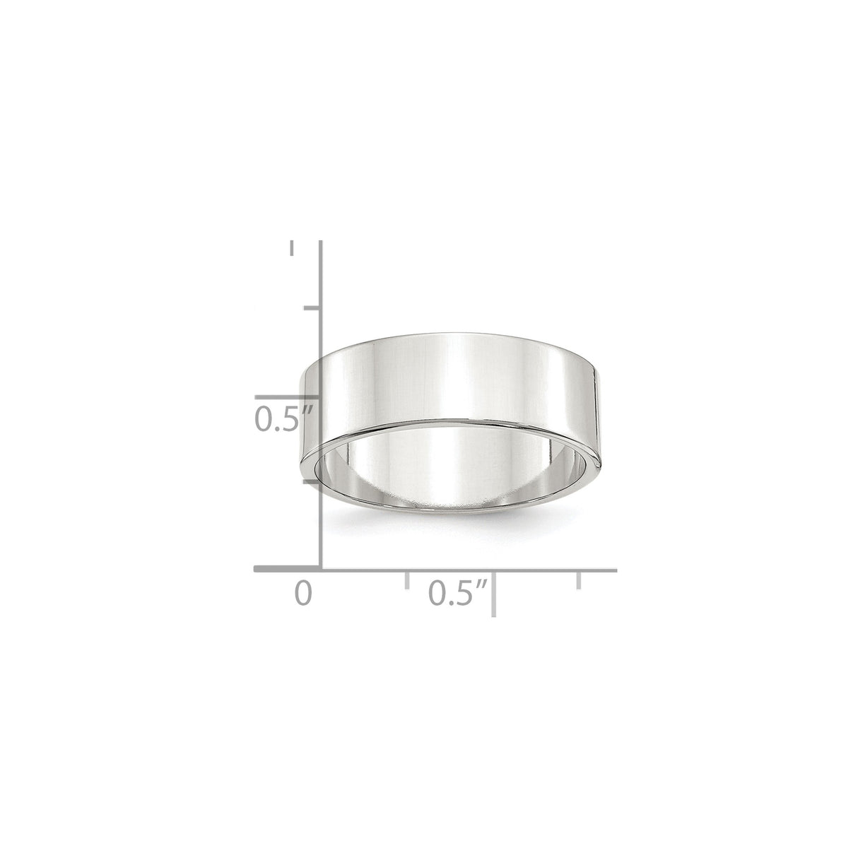 Sterling Silver Flat, Lightweight wedding band ring shown for scale