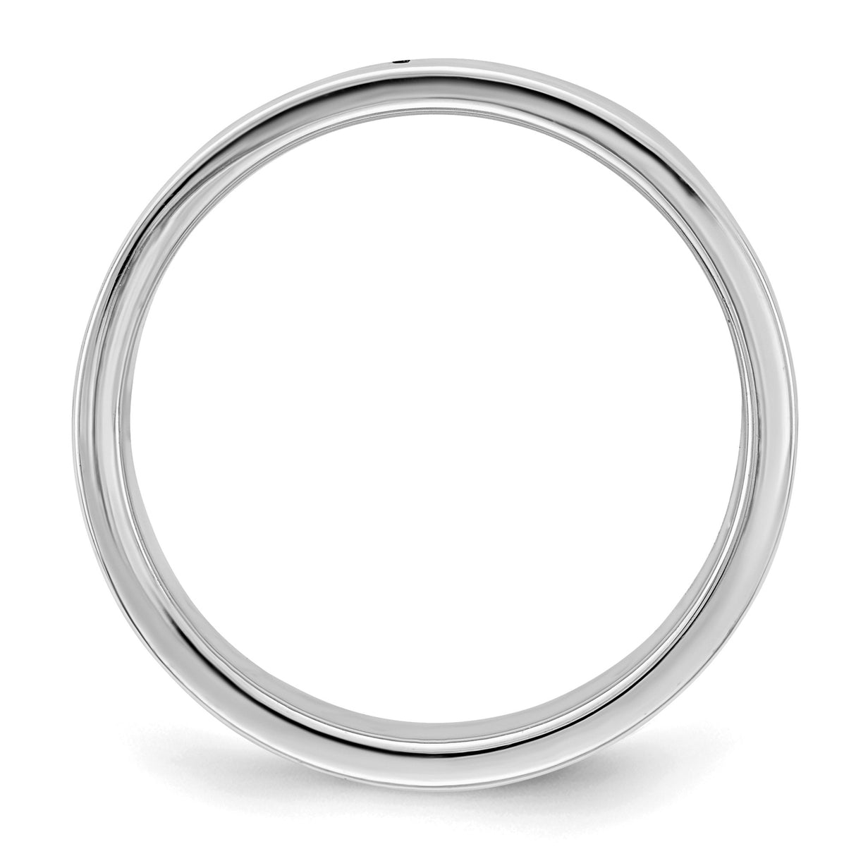 Sterling Silver Flat wedding band ring detail view