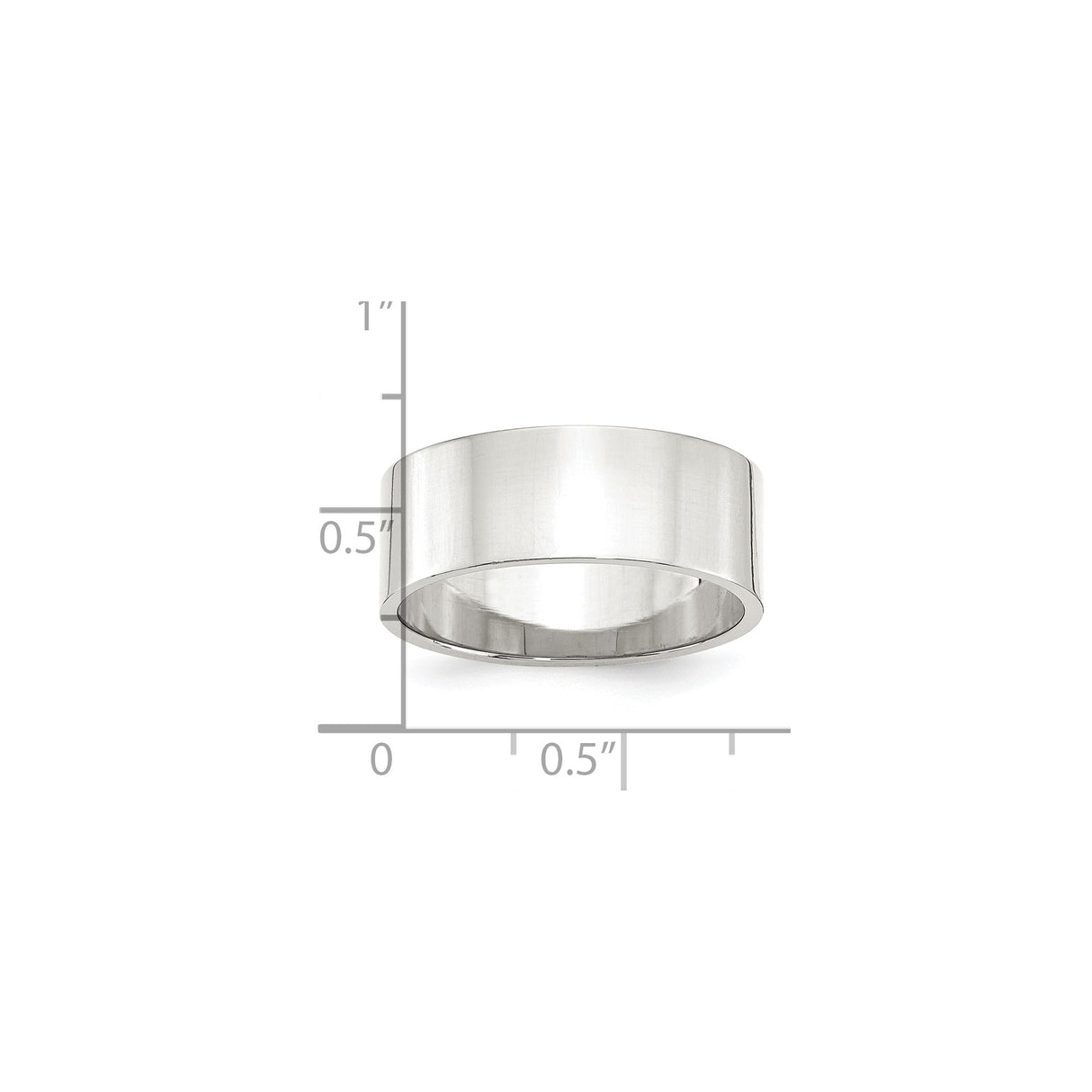 Sterling Silver Flat, Lightweight wedding band ring shown for scale